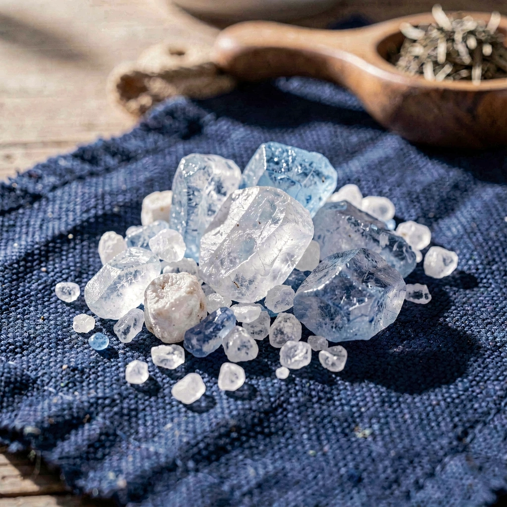 Crystals of sea salt